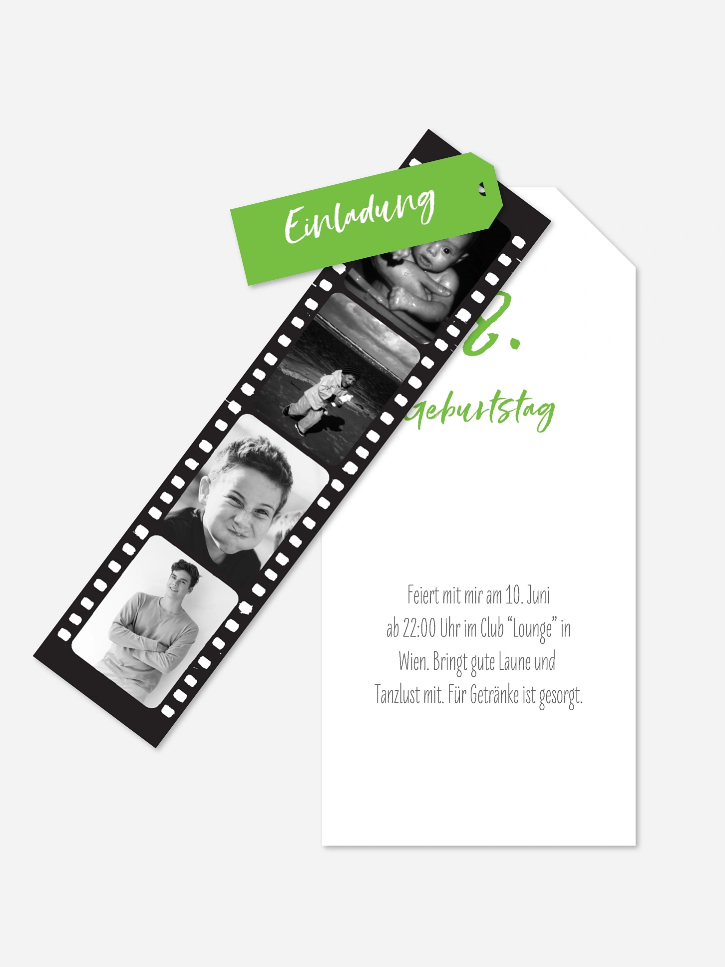 Einladung 18. Geburtstag Filmstreifen