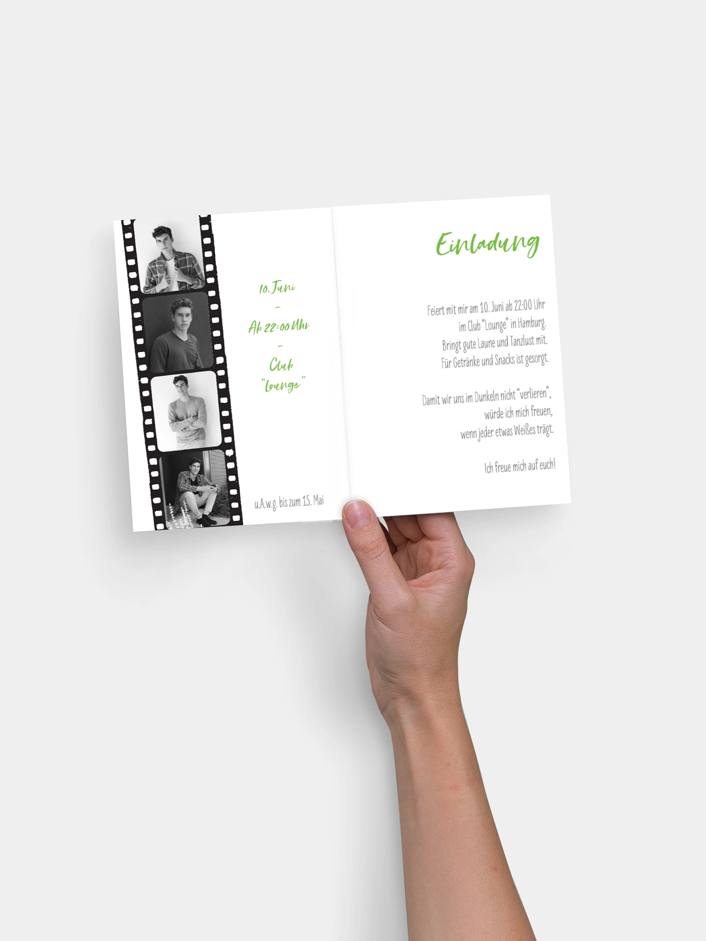 Einladung 18. Geburtstag Filmstreifen