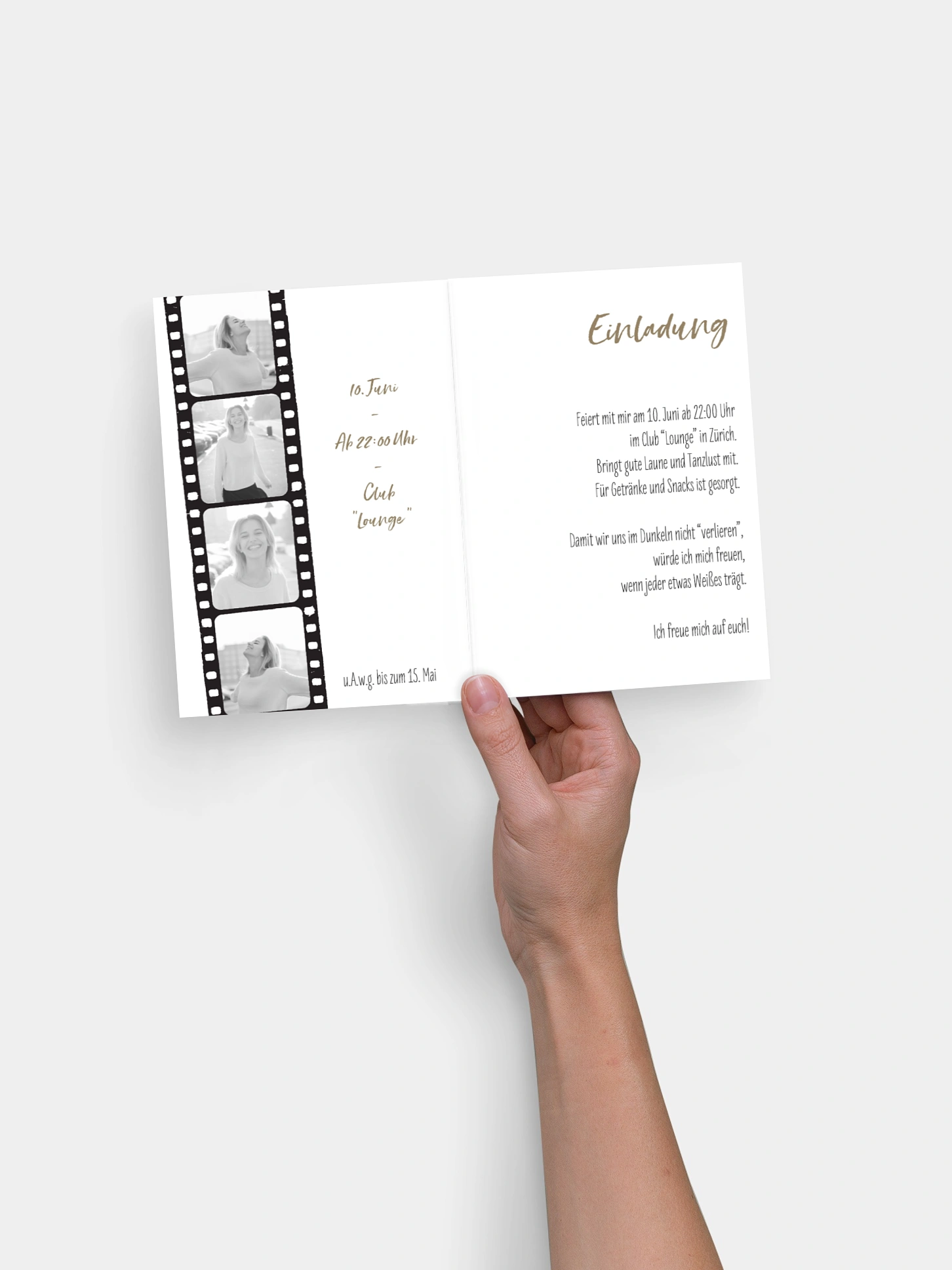 Einladung 18. Geburtstag Filmstreifen