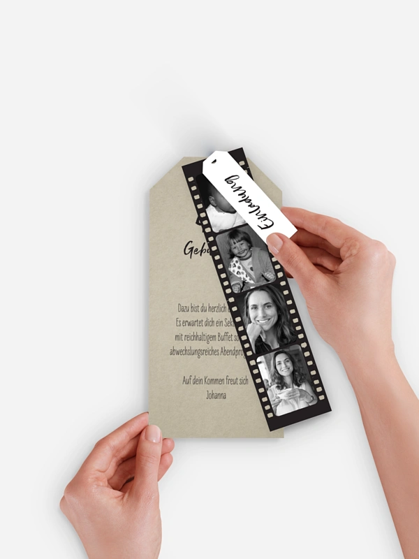 Einladung 40. Geburtstag Filmstreifen