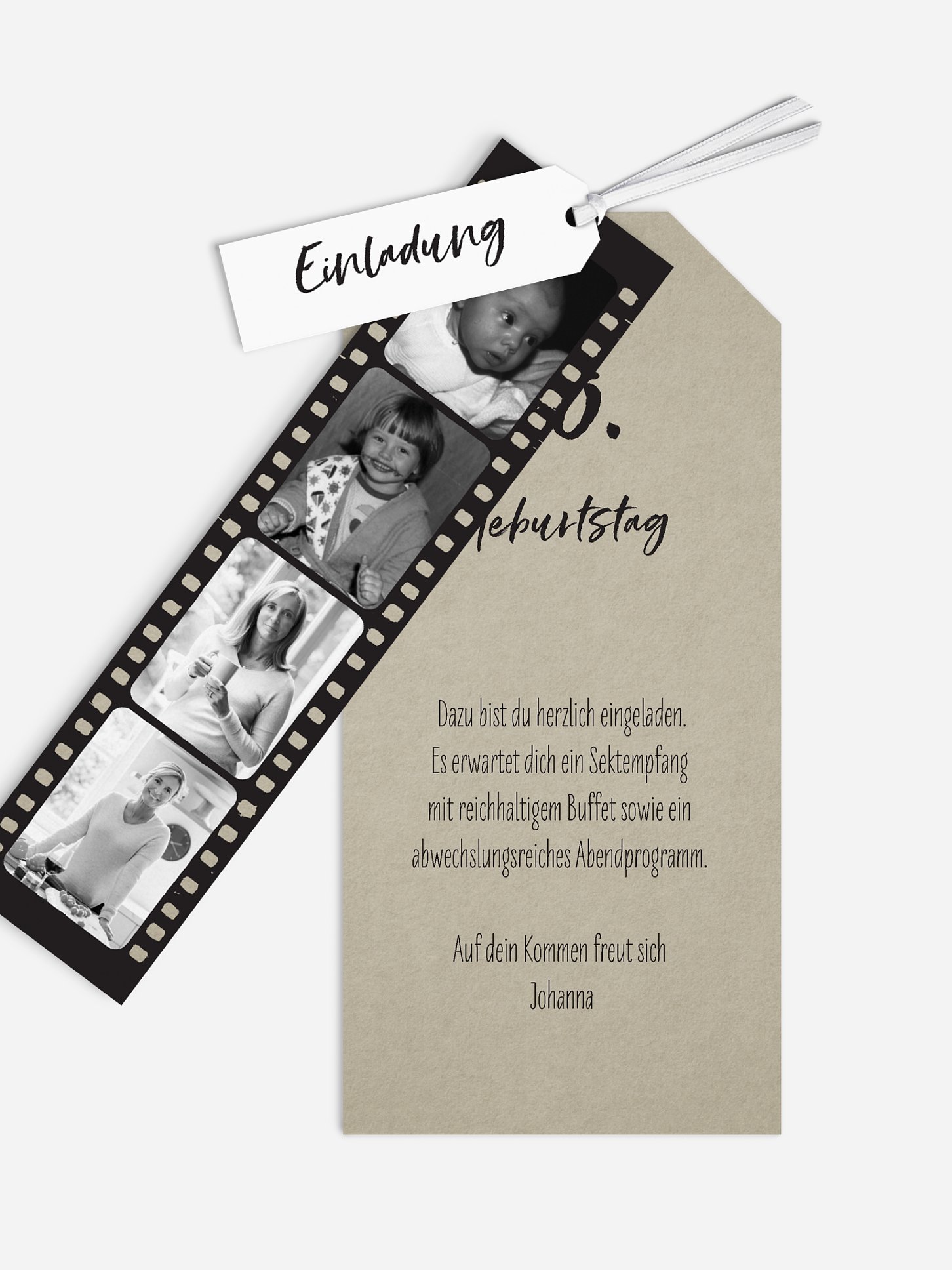 Einladung 50. Geburtstag Filmstreifen