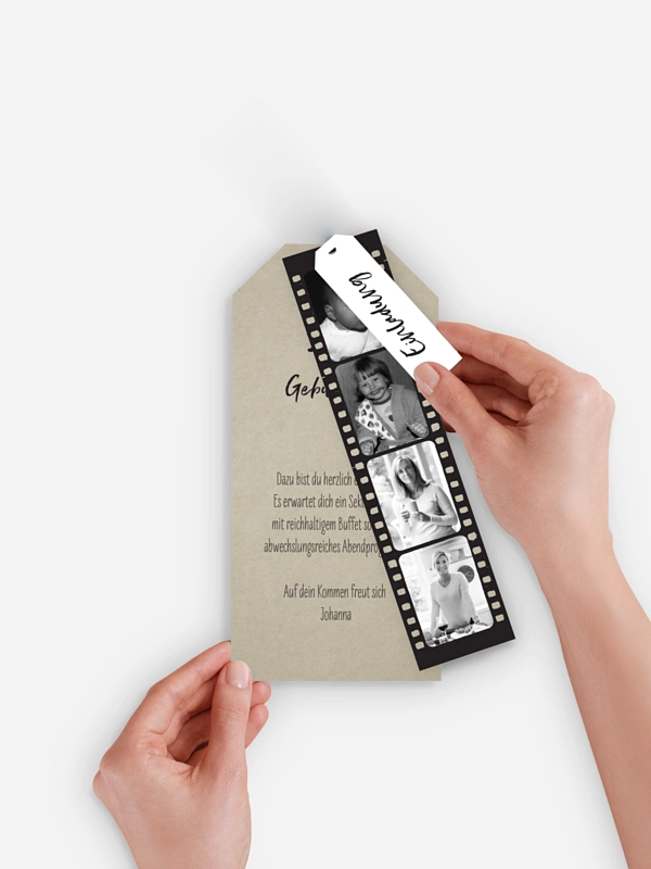Einladung 50. Geburtstag Filmstreifen