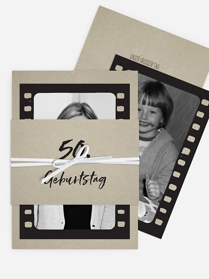 Einladung 50. Geburtstag Filmstreifen
