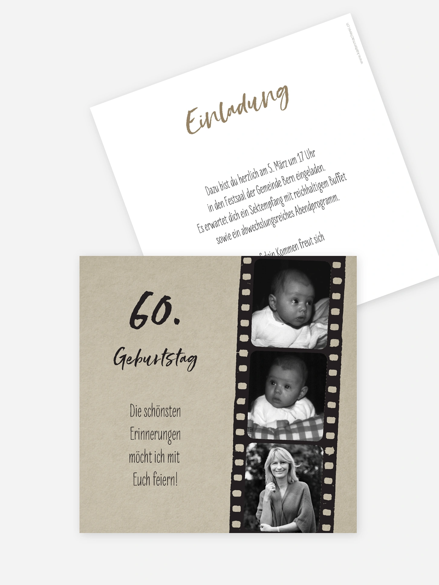 Einladung 60. Geburtstag Filmstreifen