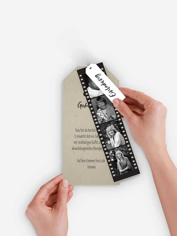 Einladung 60. Geburtstag Filmstreifen