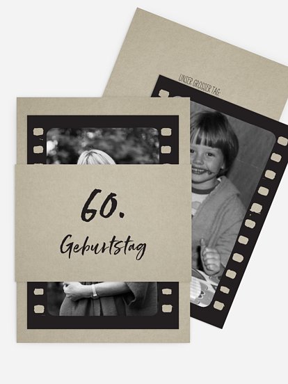 Einladung 60. Geburtstag Filmstreifen