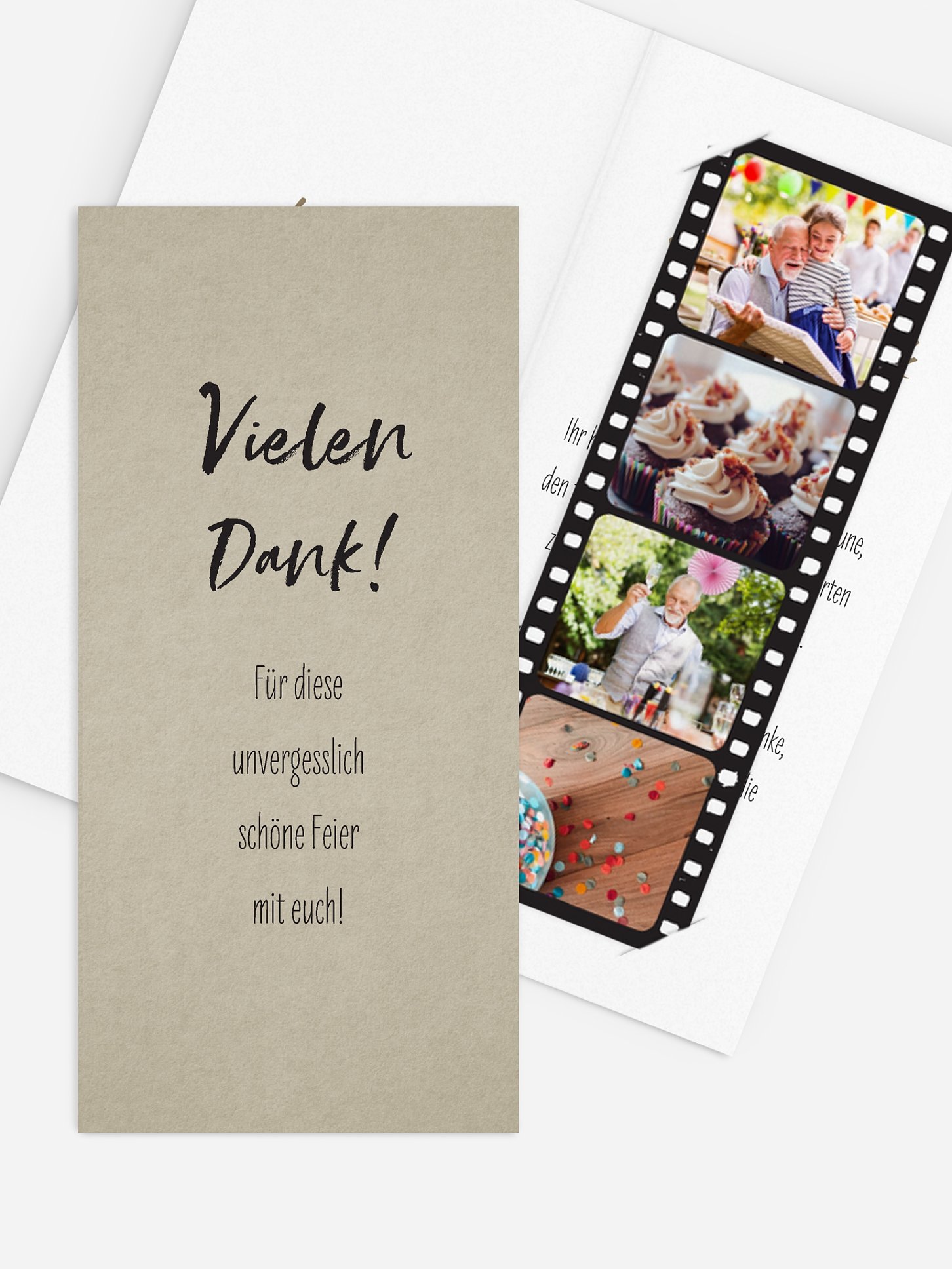 Dankeskarte Geburtstag Filmstreifen