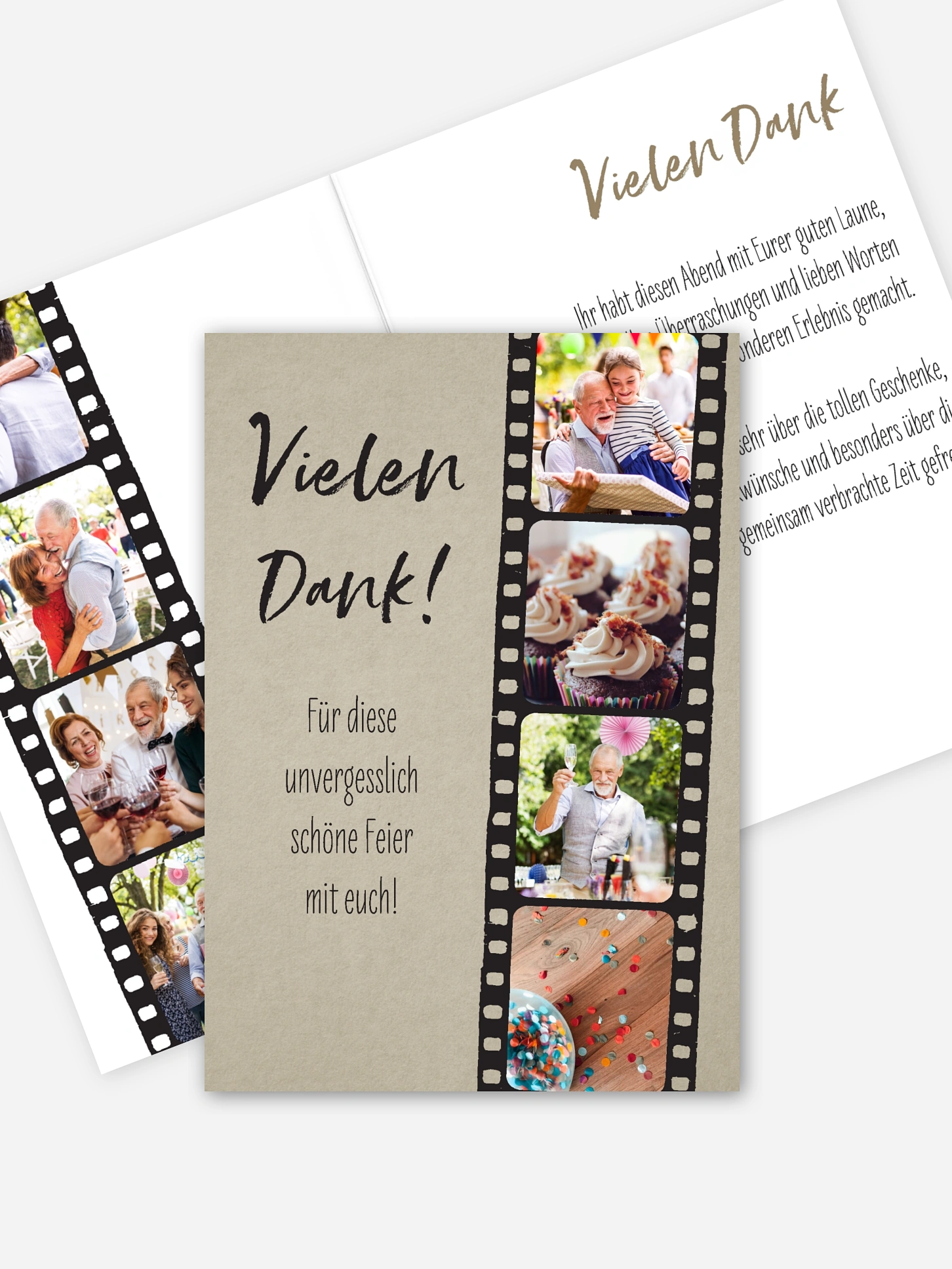 Dankeskarte Geburtstag Filmstreifen