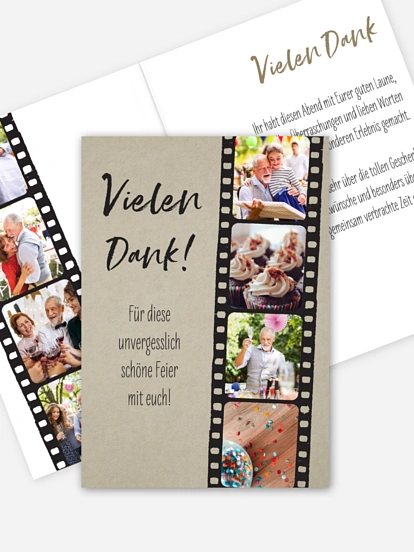 Dankeskarte Geburtstag Filmstreifen