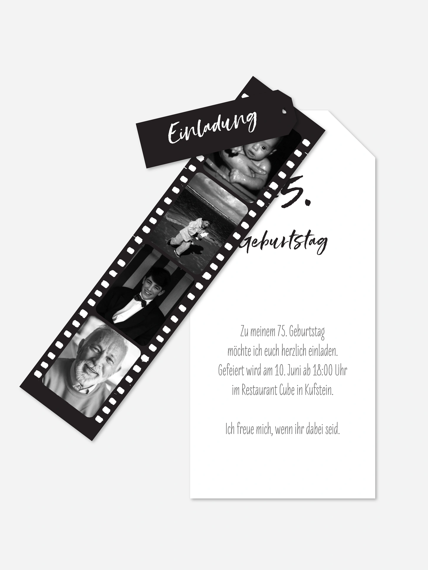 Geburtstagseinladung Filmstreifen