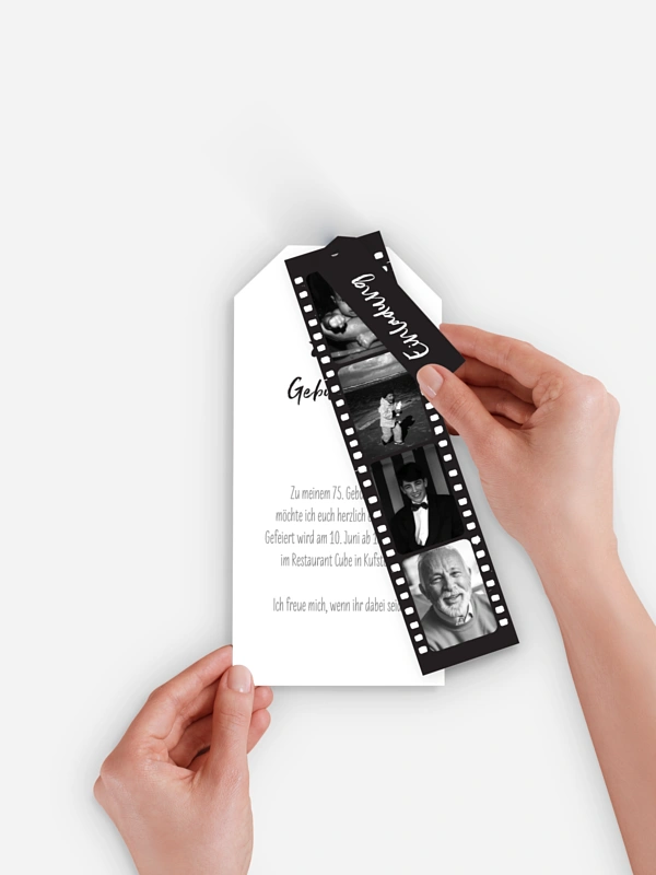 Geburtstagseinladung Filmstreifen