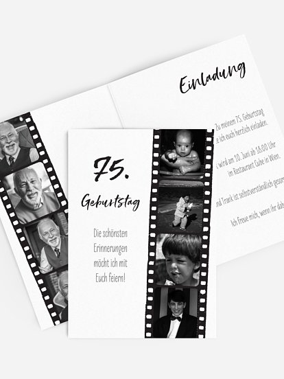 Geburtstagseinladung Filmstreifen