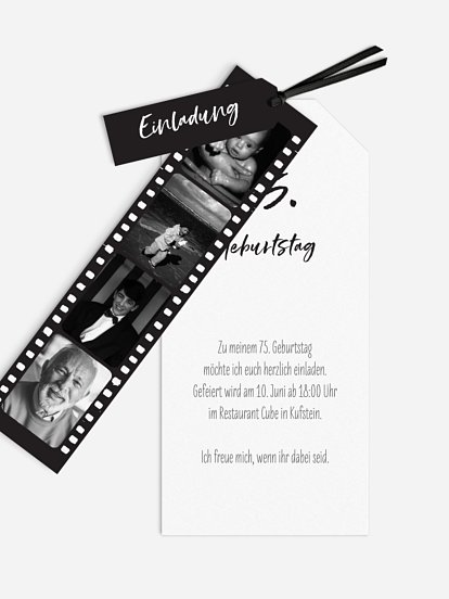 Geburtstagseinladung Filmstreifen