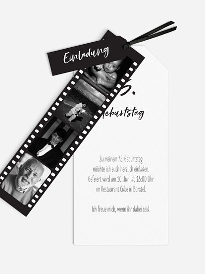 Geburtstagseinladung Filmstreifen