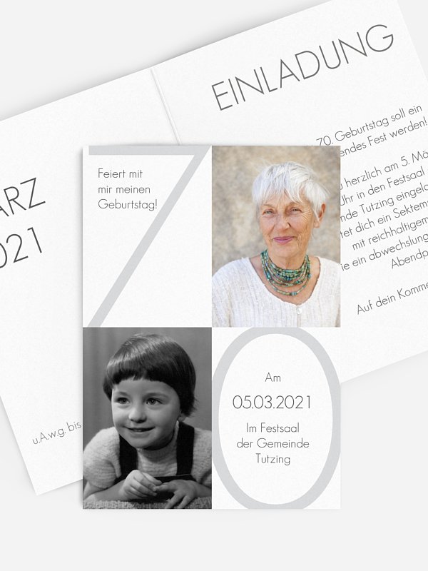 Einladung 70. Geburtstag Im Fokus