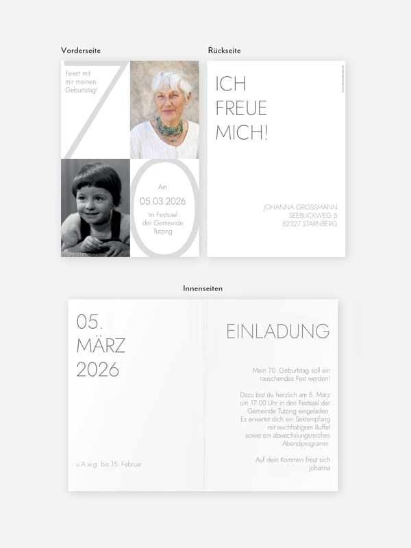 Einladung 70. Geburtstag Im Fokus