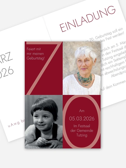 Einladung 70. Geburtstag Im Fokus