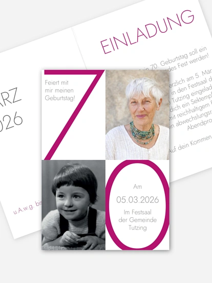Einladung 70. Geburtstag Im Fokus