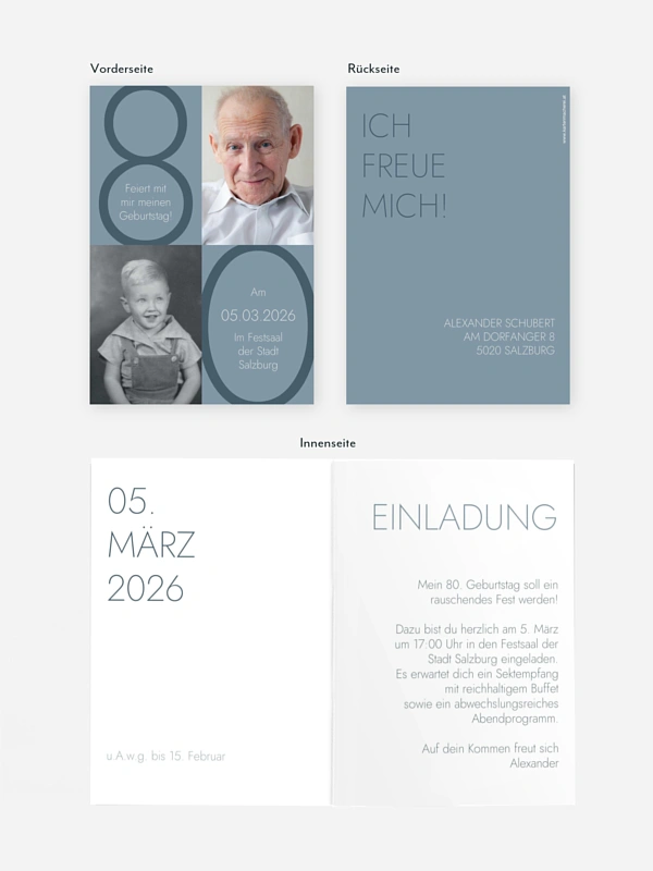 Einladung 80. Geburtstag Im Fokus