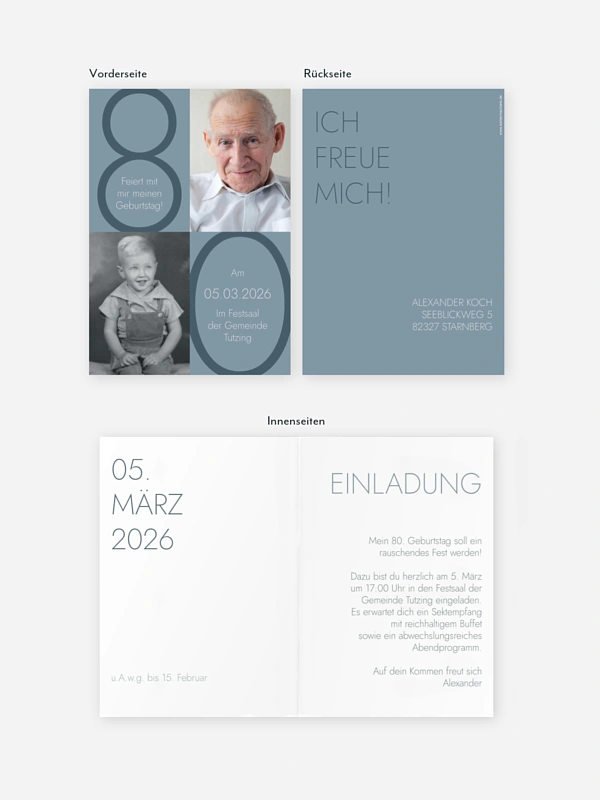 Einladung 80. Geburtstag Im Fokus