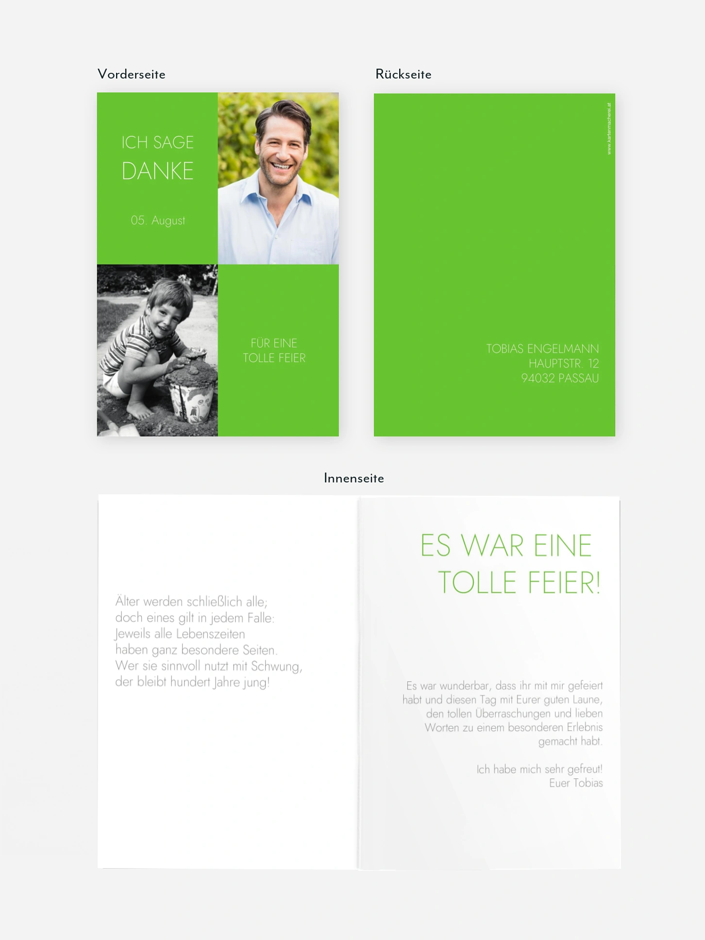 Dankeskarte Geburtstag Im Fokus