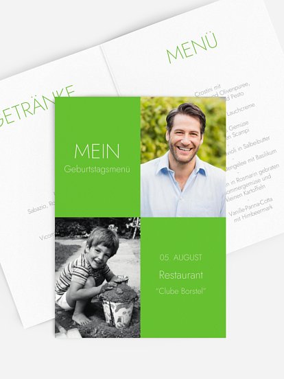 Menükarte Geburtstag Im Fokus