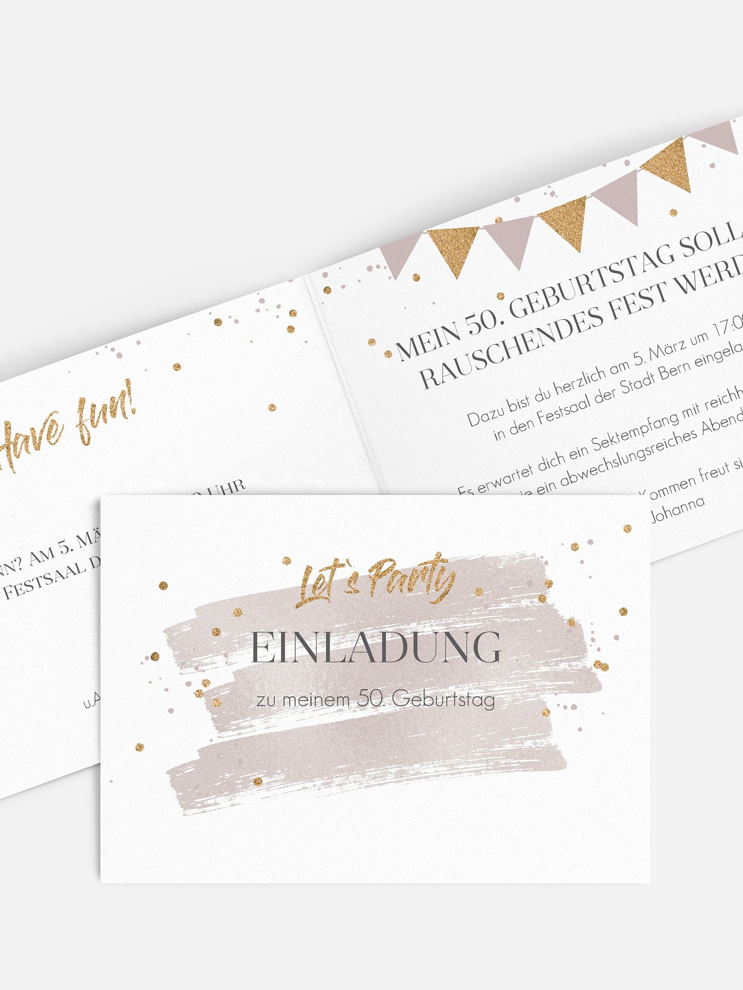 Einladung 50. Geburtstag Summer Glow