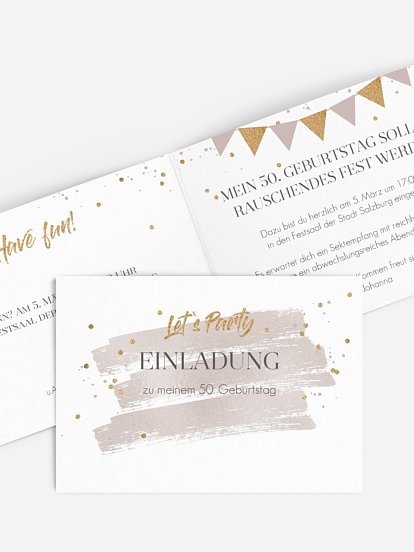 Einladung 50. Geburtstag Summer Glow