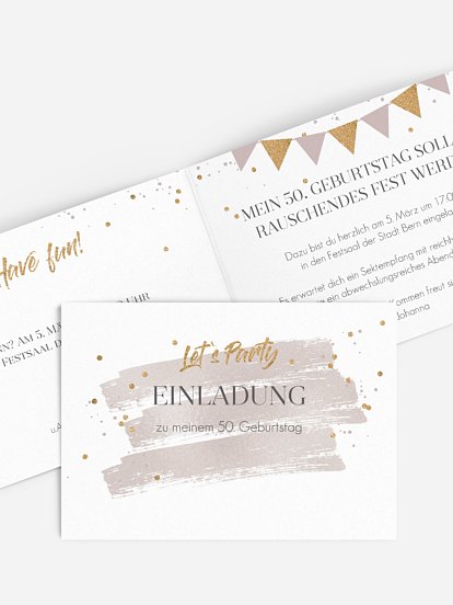 Einladung 50. Geburtstag Summer Glow