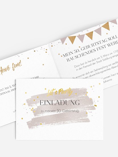 Einladung 50. Geburtstag Summer Glow