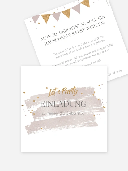 Einladung 50. Geburtstag Summer Glow