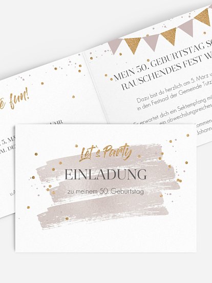 Einladung 50. Geburtstag Summer Glow