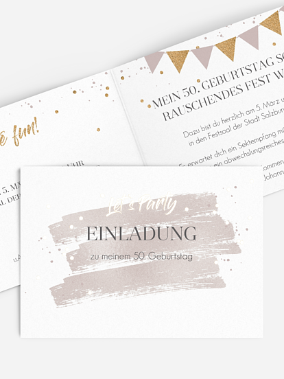 Einladung 50. Geburtstag Summer Glow