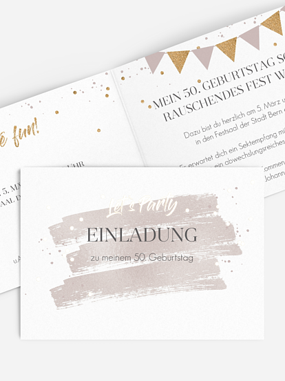 Einladung 50. Geburtstag Summer Glow