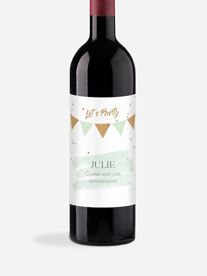 Étiquette pour bouteille jour festif