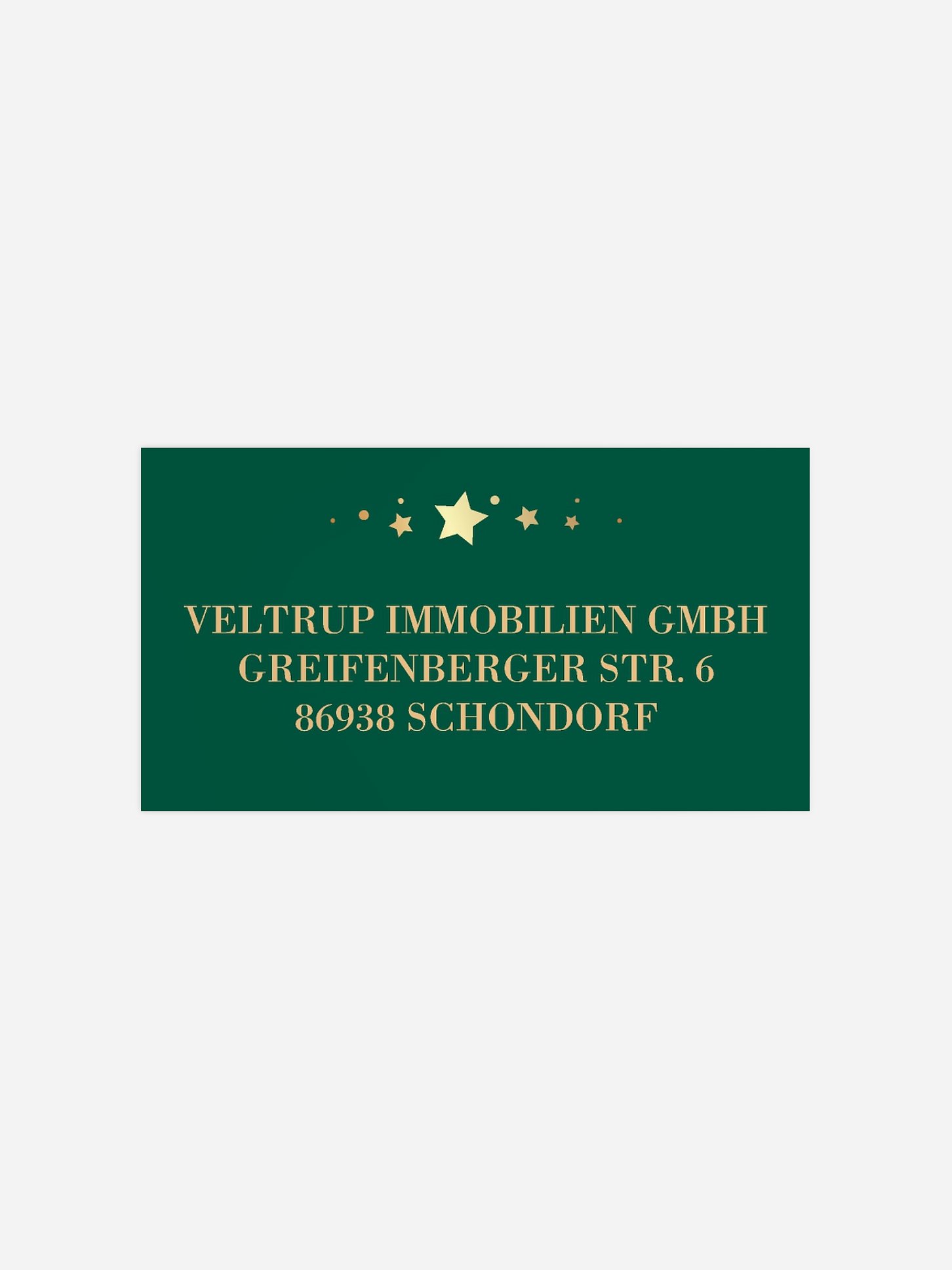 Empfängeraufkleber geschäftl. Weihnachten Sternenbaum