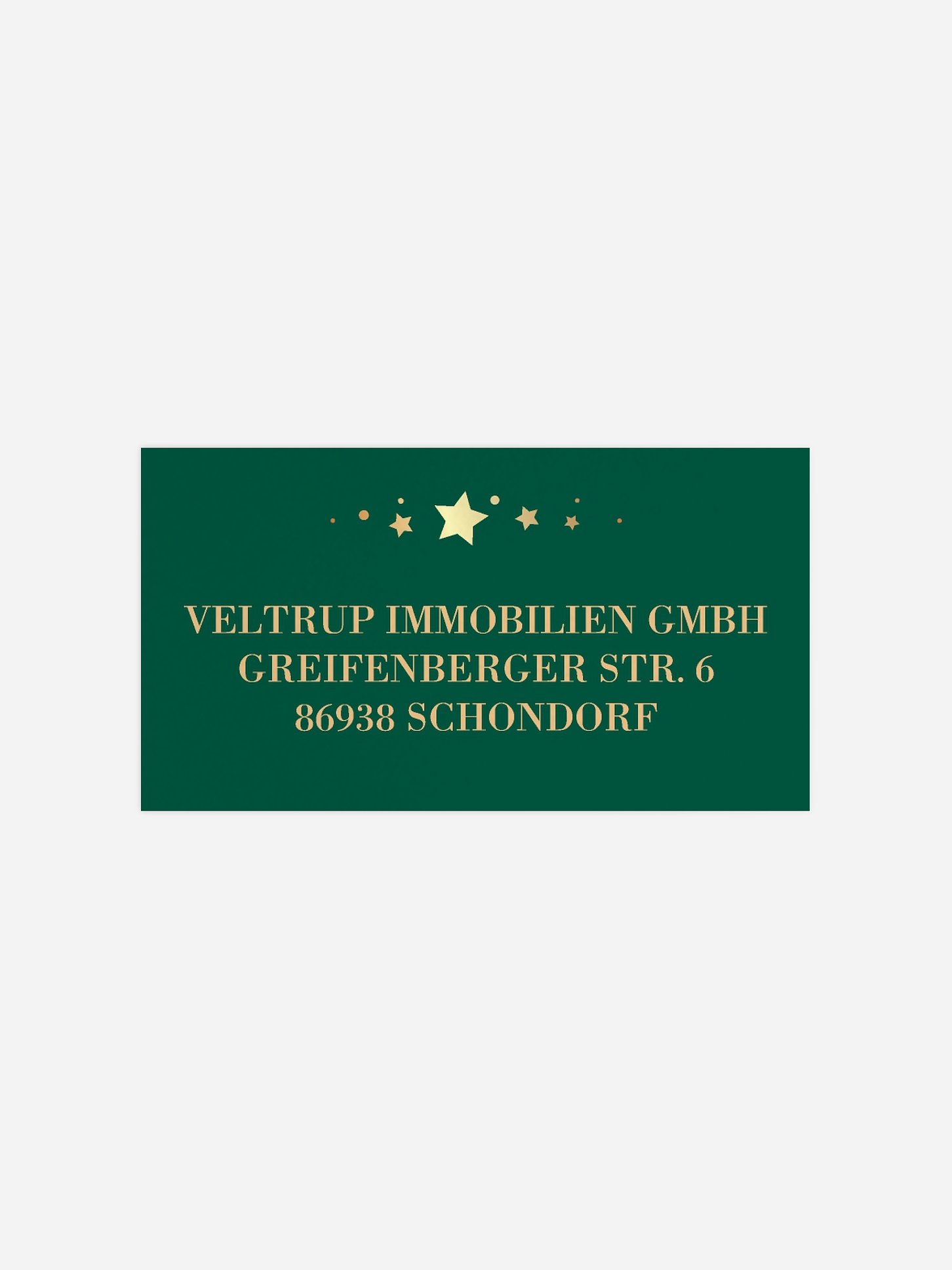 Empfängeraufkleber geschäftl. Weihnachten Sternenbaum