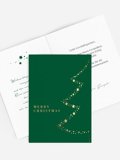 Geschäftliche Weihnachtskarte Sternenbaum