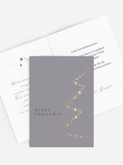 Geschäftliche Weihnachtskarte Sternenbaum
