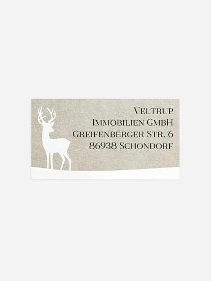 Empfängeraufkleber geschäftl. Weihnachten Winterwald