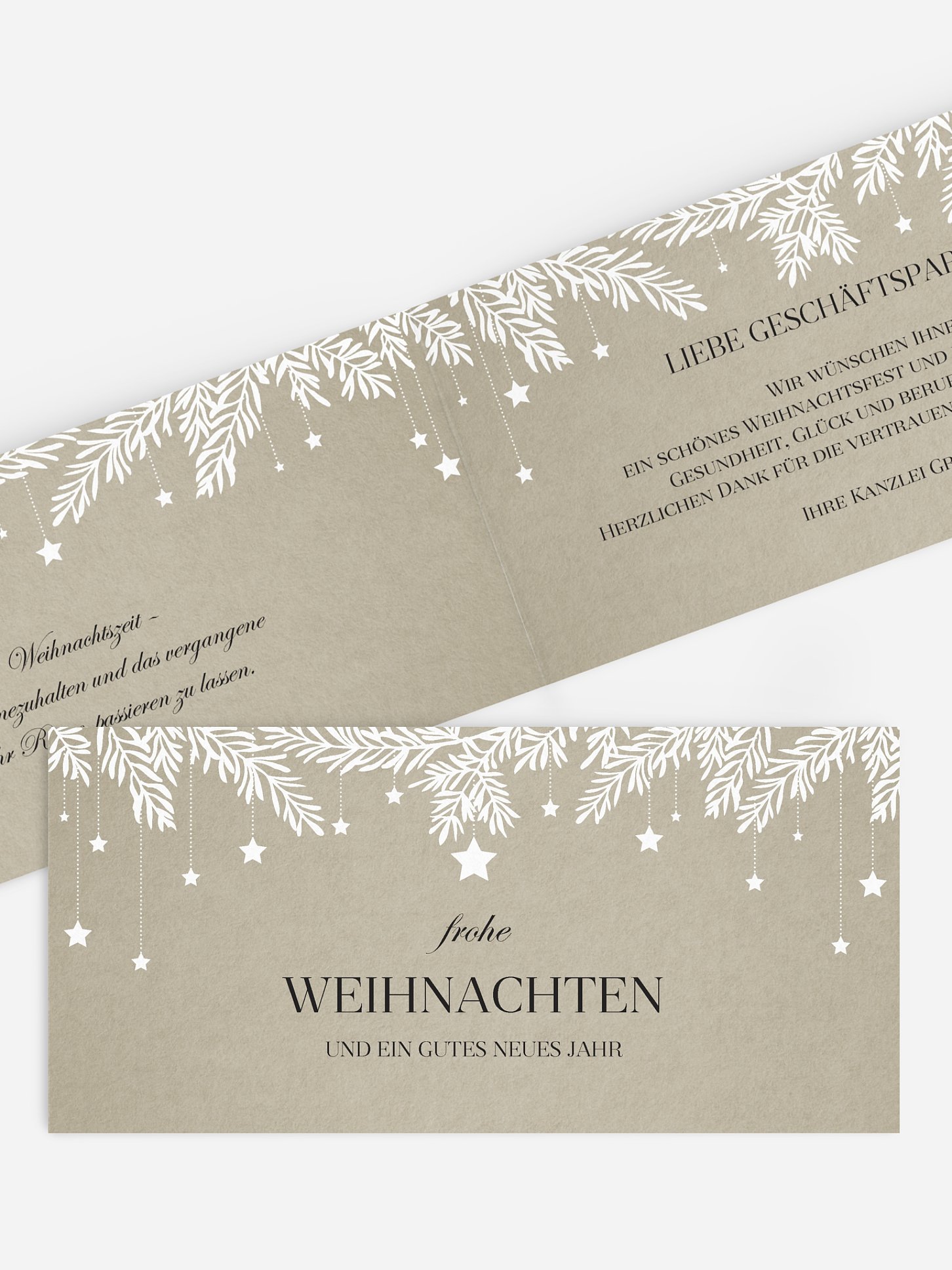 Geschäftliche Weihnachtskarte Sternenspiel