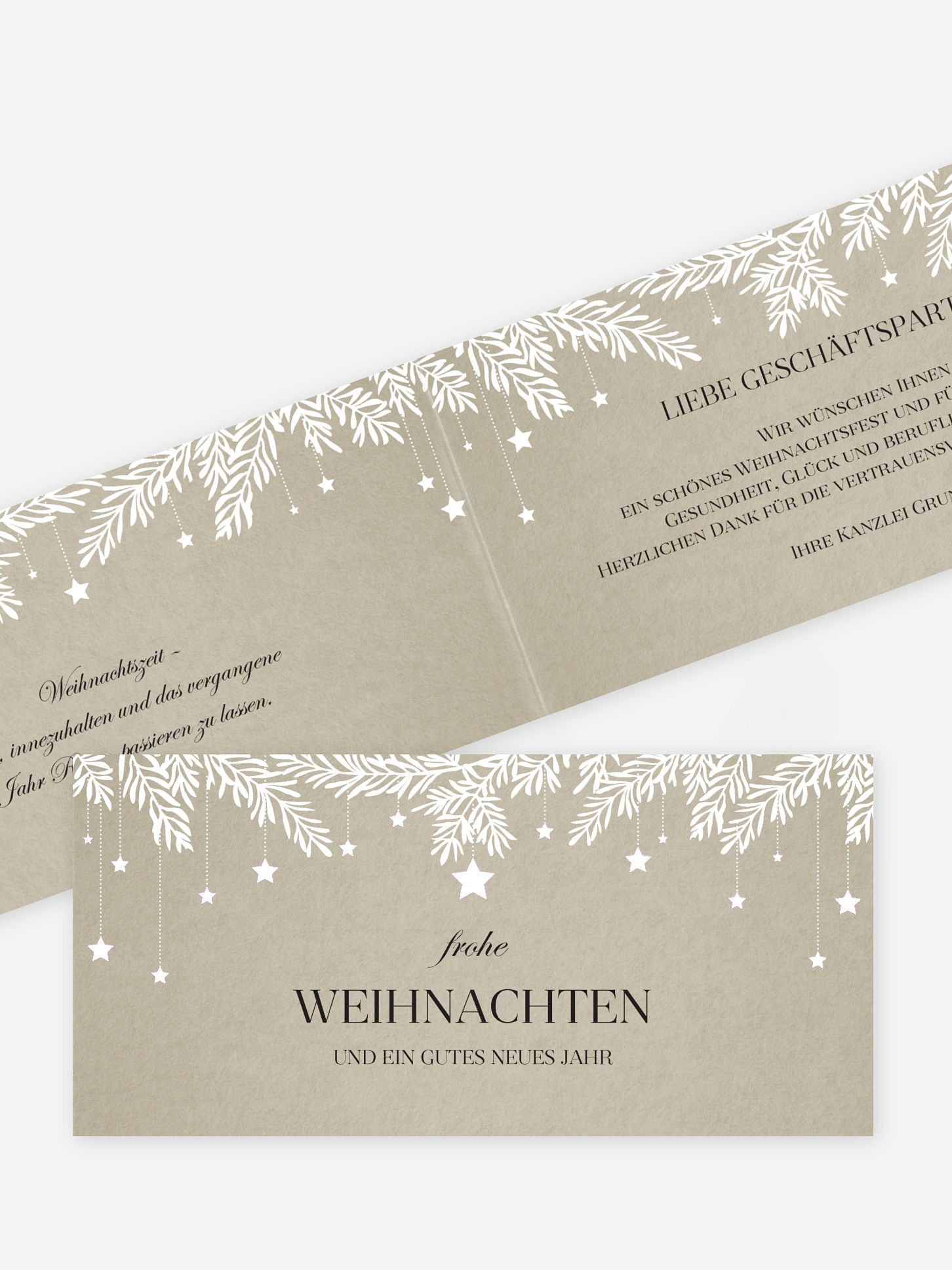 Geschäftliche Weihnachtskarte Sternenspiel