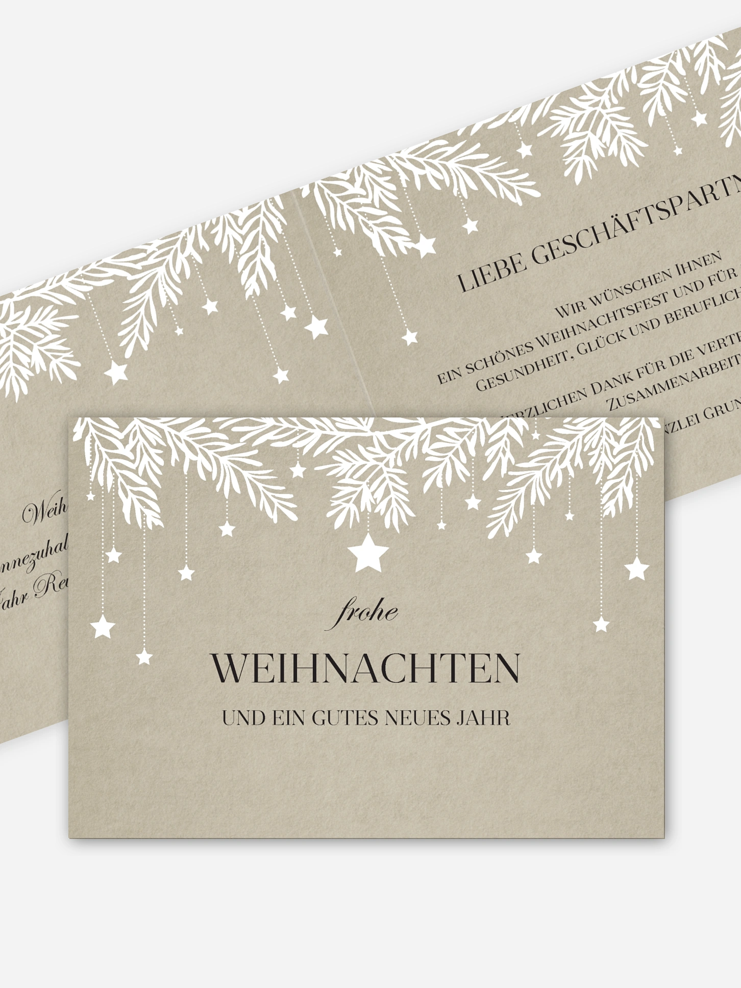 Geschäftliche Weihnachtskarte Sternenspiel