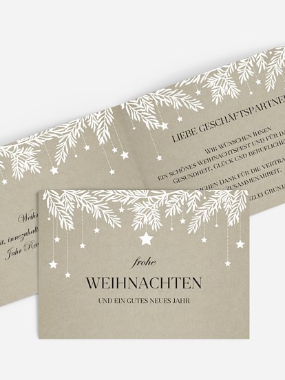 Geschäftliche Weihnachtskarte Sternenspiel