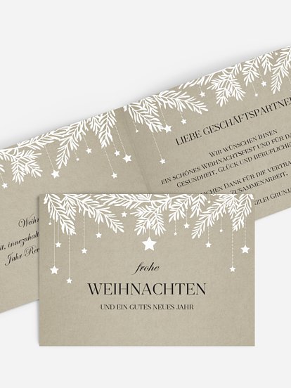 Geschäftliche Weihnachtskarte Sternenspiel