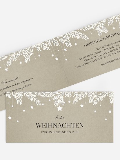 Geschäftliche Weihnachtskarte Sternenspiel