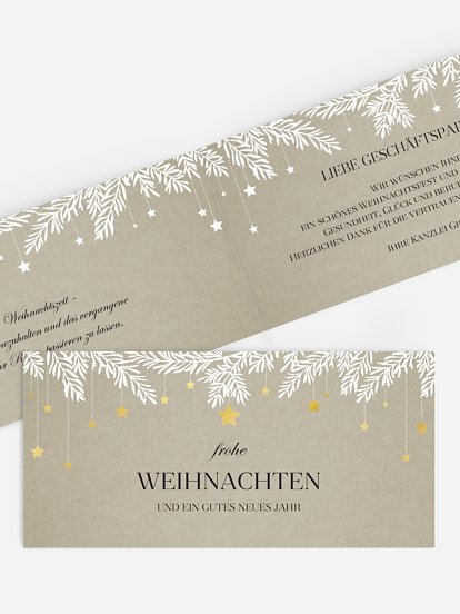 Geschäftliche Weihnachtskarte Sternenspiel