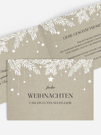 Geschäftliche Weihnachtskarte Sternenspiel