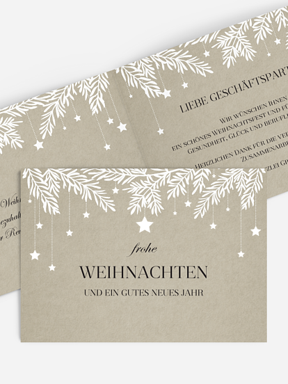 Geschäftliche Weihnachtskarte Sternenspiel
