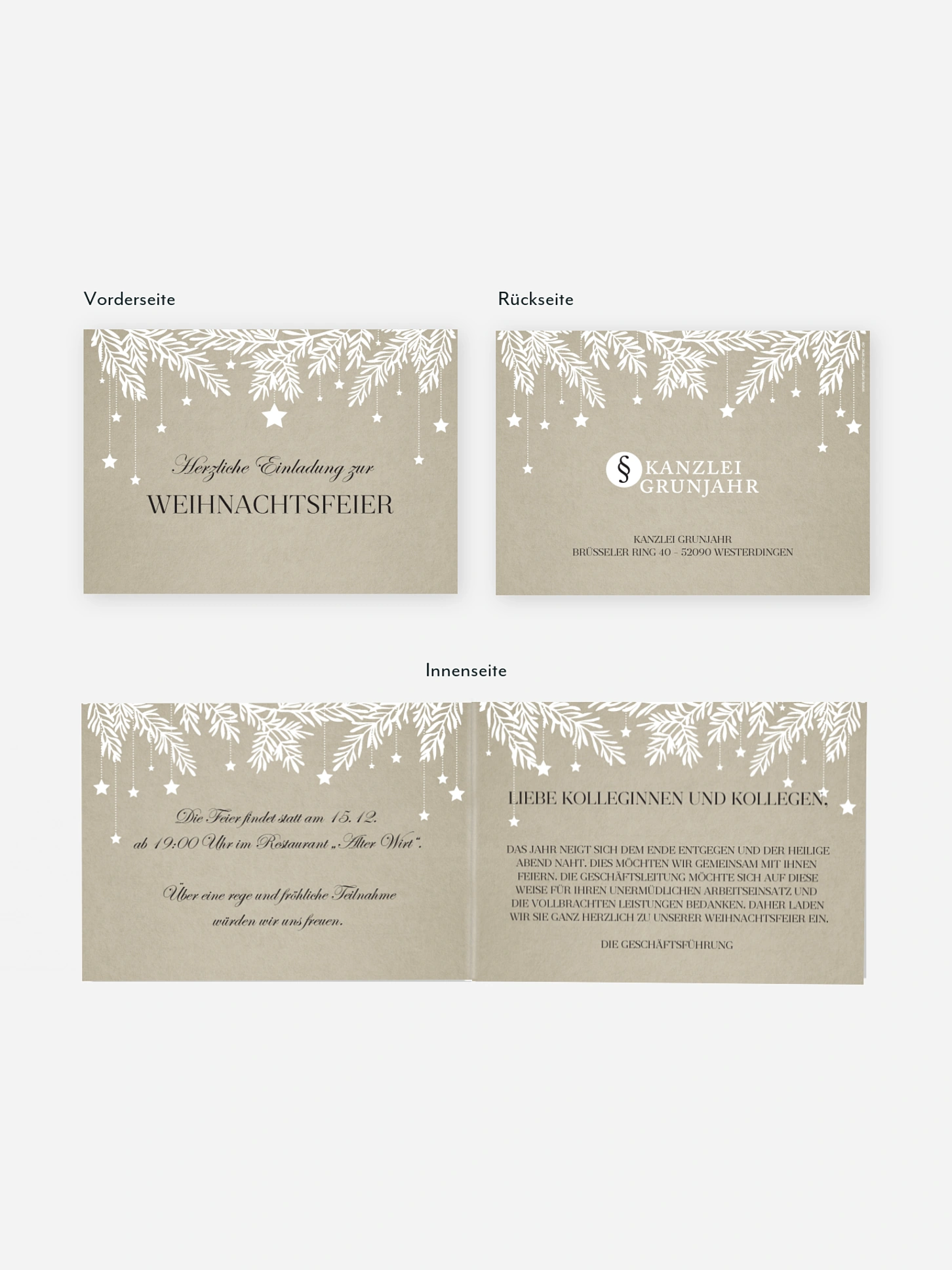 Weihnachtsfeier Sternenspiel